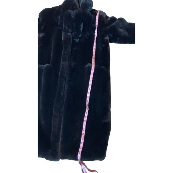 K. Zell Paris faux fur coat teddy bear coat size M black - Picture 7 of 9
